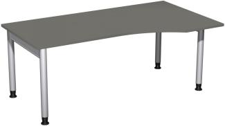 PC-Schreibtisch '4 Fuß Pro' rechts, höhenverstellbar, 180x100cm, Graphit / Silber