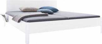 NAIT Doppelbett farbig lackiert Reinweiß 160 x 200cm Mit Kopfteil