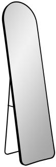 Moderner Standspiegel BARCA schwarz ca. 150x40cm Aluminium Ankleidespiegel