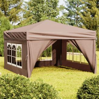 vidaXL Partyzelt Faltbar mit Seitenwänden Taupe 3x3 m 93526