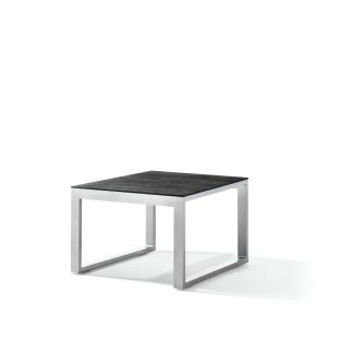 Sieger 630/A Loungetisch mit lackierter Glasplatte, Aluminium Graphit 60 x 44 x 60 cm