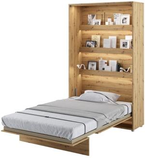 MEBLINI Schrankbett Bed Concept - BC-02 - 120x200cm Vertikal - Artisan Eiche - Wandbett mit Lattenrost - Klappbett mit Schrank - Wandklappbett - Murphy Bed - Bettschrank