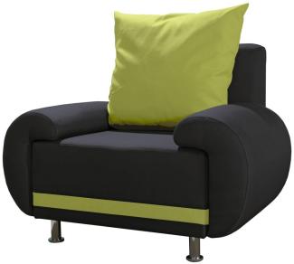 Sessel Clubsessel MIKA in Polyesterstoff Anthrazit / Limette