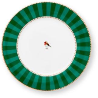 Pip Studio Frühstücksteller Love Birds Stripes Emerald Grün (21cm) 51. 001. 465