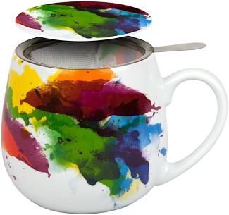 Könitz Becher mit Sieb und Deckel 420 ml Tea for you - On Colour - FLOW / Teebecher