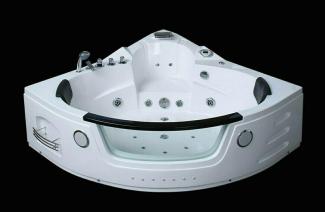 Luxus LED Whirlpool Badewanne SET 140x140cm +Heizung+Hydrojet +Ozon +Radio 2024 a