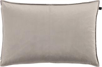 Overseas Middlestitch Samtkissen, 100% Polyester in Smoke, 40 x 60 cm