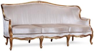 Casa Padrino Luxus Barock Sofa Silber / Antik Gold - Prunkvolles Wohnzimmer Sofa im Barockstil - Barock Wohnzimmer Möbel - Edel & Prunkvoll