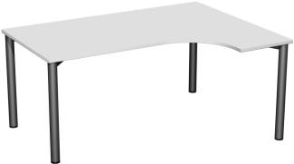 PC-Schreibtisch '4 Fuß Flex' rechts, 160x120cm, Lichtgrau / Anthrazit