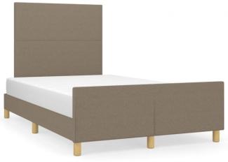 vidaXL Polsterbett mit hohem Kopfteil Stoff Taupe 120 x 200 cm