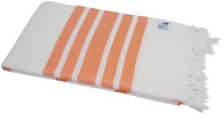 Hamamtuch weiß orange Fisch Style ca. 100x175 cm