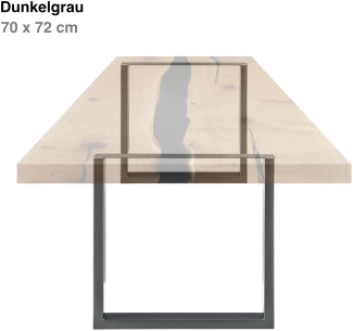 Tischgestell | 2 Stück | Rechteckig | 70x72 cm | Stahl - Dunkelgrau