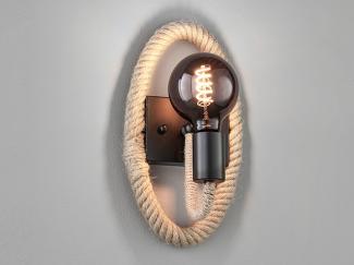 Wandleuchte Design Maritim - Taulampe mit Seil & Deko LED, Höhe 30cm