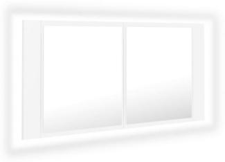 vidaXL LED-Bad-Spiegelschrank Weiß 90x12x45 cm
