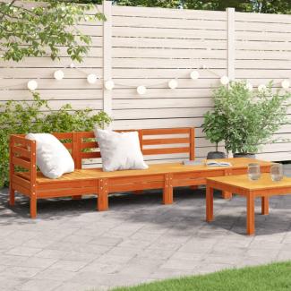 vidaXL Gartensofa 4-Sitzer Wachsbraun Massivholz Kiefer