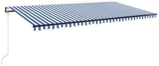Automatische Markise mit LED & Windsensor 600x300 cm Blau Weiß