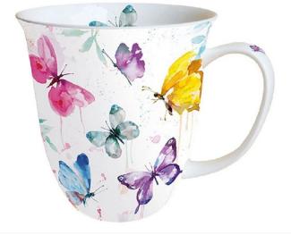 Ambiente Luxury Paper Products Becher Porzellan Schmetterling - Mug Butterfly Kollektion, Porzellan, Tasse - Tee/Kaffee - Ideal Als Geschenk