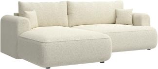 Selsey Ovo - Ecksofa in L-Form mit Schlaffunktion, hellbeige, linksseitig