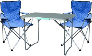 3-teiliges Campingmöbel Set Blau 2x Stuhl inkl. Tasche + 1x Tisch