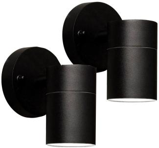 2er-Set Wandleuchte MODENA Down-Light schwarz, GU10, Höhe 9 cm, IP44