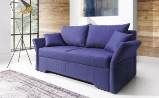 Sofa 2-Sitzer mit Schlaffunktion HANNAH Webstoff Marineblau