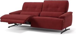 Sofanella Dreisitzer PERLO Stoffsofa italienisch Sofa in Rot M: 218 Breite x 101 Tiefe
