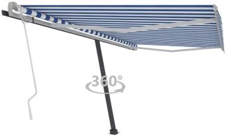 Standmarkise Einziehbar Handbetrieben 400x350 cm Blau/Weiß