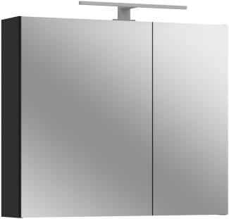 Badezimmerspiegelschrank >Loom< in schwarz - 79x73x18cm (BxHxT)