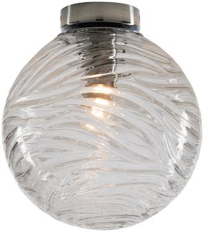 LED Deckenleuchte Glaskugel Wellenmuster Transparent, Globe Ø30cm