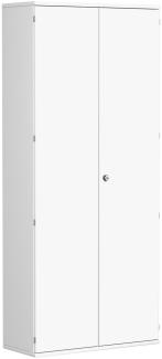 Garderobenschrank mit ausziehbarem Garderobenhalter, 100x42x230cm, Weiß