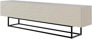 Selsey Wavio - TV-Lowboard Graubeige mit schwarzem Metallgestell, 175 cm