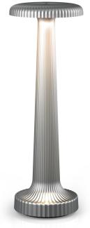 NEOZ kabellose Akku-Tischleuchte Tall POPPY UNO LED-Lampe dimmbar 1 Watt 27x9,4 cm Satin Silber