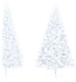 vidaXL Künstlicher Halber Weihnachtsbaum mit Ständer Weiß 150 cm PVC