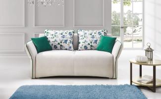 Sofa 2-Sitzer mit Schlaffunktion ROSALIE Polyesterstoff Ecru