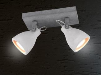 Retro LED Deckenstrahler mit Lampenschirmen aus Beton, 2 flammig