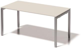 Cito Schreibtisch, 650-850 mm höheneinstellbares U-Gestell, H 19 x B 1600 x T 800 mm, Dekor grauweiß, Gestell silber