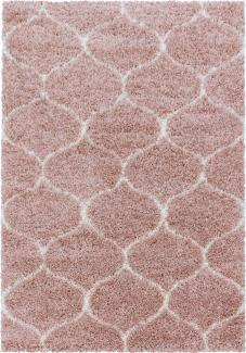 Hochflor Teppich Serena rechteckig - 160x230 cm - Rosa