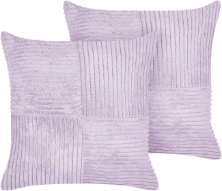 Dekokissen Cord violett 43 x 43 cm 2er Set MILLET