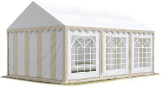 TOOLPORT Party-Zelt Festzelt 3x6 m Garten-Pavillon -Zelt PVC Plane 700 N in beige-weiß Wasserdicht