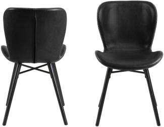 Kunstleder Esszimmerstuhl Stuhl Set Sessel Retro Vintage Küche Lounge schwarz