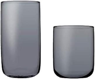 Pasabahce 3-Teilig Iconic Wassergläser Grauer Wasser-Gläser Ikonisches Hi-Ball Glas 280 cc