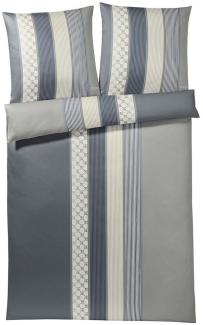 JOOP Bettwäsche Cornflower Stripe deep coal|140x220 cm + 70x90 cm