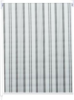 Rollo HWC-D52, Fensterrollo Seitenzugrollo Jalousie, 90x230cm Sonnenschutz Verdunkelung blickdicht ~ grau/weiß