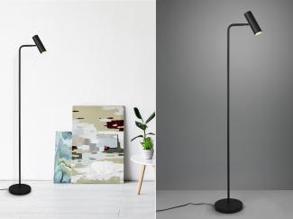 Stehlampe MARLEY in Schwarz matt, Spot schwenkbar, Höhe 151cm