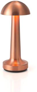 NEOZ kabellose Akku-Tischleuchte COOEE 1c UNO LED-Lampe dimmbar 1 Watt 21x9 cm Kupfer lackiert (mit gebürsteter Veredelung)