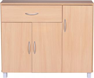 KADIMA DESIGN Sideboard-Kommode mit Schublade und 3 Türen für optimale Aufbewahrung. Farbe: Beige