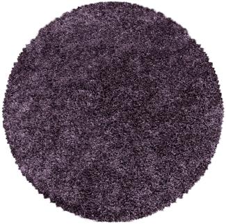 Hochflor Teppich Sima rund - 200 cm Durchmesser - Violett