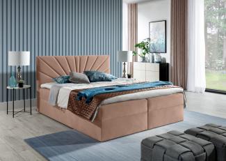 Stylefy Zenturio Boxspringbett 120x200 cm Velours ROYAL VELVET Dunkelrosa