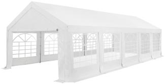 Juskys Partyzelt Gala 4 x 10 m - UV-Schutz Plane, flexible Seitenwände - Pavillon stabil, groß - Outdoor Party Garten - Zelt Festzelt Weiß