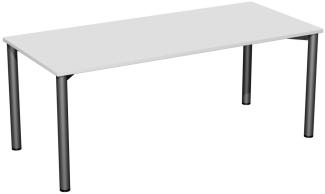 Schreibtisch, 180x80cm, Lichtgrau / Anthrazit